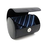 Men’s Necktie Travel Case , Tie Anti-Wrinkle Organizer Box - Formal Cylinder Shape (Black)