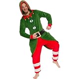 Christmas Adult Onesie - Santa, Snowman, Elf Costume - Holiday One Piece Cosplay Suit for Adults, Women and Men Stocking Gift