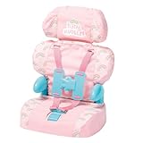 Casdon Baby Huggles Toys - Pink Booster Seat - Car Seat For Dolls with Adjustable Headrest & Buckles - Fits Dolls Sizes Up to 14' - Suitable for Preschool Toys - Playset for Children Aged 3+