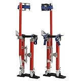 TBAPFS Drywall Stilts 18-30 Inch Height Adjustable Lifts Aluminum Tool for Painting Finishing Pruning Branches Cleaning - Red (18' - 30')