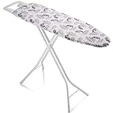 Bartnelli Ironing Board Made in Europe | Iron Board with 3 Layer Cover Pad, Height Adjustable, Safety Iron Rest, 4 Leg, Home Laundry Room or Dorm Use (44 x 14 H.36) (White / Grey)