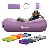 Nevlers Inflatable Lounger Air Sofa - Portable Inflatable Couch for Camping, Outdoor Movie Seating | Easy to Use Air Couch Inflatable | Inflatable Chair Camping Accessories - Lavender Inflatable Sofa