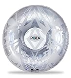 POZA Inflatable Silver Snow Tube for Sledding – Big Luxurious Snow Sled Tube with Handles and Gray Snowflakes Confetti, Premium Cold Resistant Heavy Duty PVC Tube Sled for Adults and Kids - 41 Inch