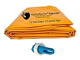 Best Sandbag Alternative - Hydrabarrier Supreme 12 Foot Length 12 Inch Height. - Water Diversion Tubes That are The Lightweight, Re-usable, and Eco-Friendly (Single Unit) Includes HydraFill Adapter