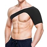 Neoprene Shoulder Support Brace, Unisex Rotator Cuffs Protector Strap for Shoulder Stability, Injury Prevention in Sports, Dislocated Joint, Sprain, Soreness Fit Both Left Right Shoulder(M)