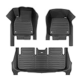 TuxMat - for Tesla Model S 2021-2024 Models - Custom Car Mats - Maximum Coverage, All Weather, Laser Measured - This Full Set Includes 1st and 2nd Rows Black