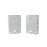 Dual Electronics LU43PW White 4 inch 3-Way High Performance Outdoor Indoor Speakers with Powerful Bass | Effortless Mounting Swivel Brackets | Weather Resistant | Sold in Pairs | White
