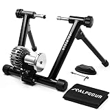Alpcour Fluid Bike Trainer Stand for Indoor Riding – Portable Stainless Steel Indoor Trainer, Noise Reduction, Progressive Resistance, Dual-Lock System – Stationary Exercise for Road & Mountain Bikes