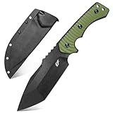 Eafengrow EF142 Fixed Blade Knife 2.2' Width DC53 Steel Blade Two Tone G10 Handle Full Tang Fixed Knifes EDC Straight Knife for Outdoor Working Camping Hunting Bushcraft (Black)