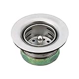 Moen 22174 Sink Basket Strainer with Drain Assembly, 2', Stainless Steel