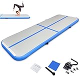 10ft Inflatable Gymnastics Tumbling Mat 4' Thick Air Tumble Track Gymnastics Training Mat with Electric Air Pump for Home Use/Tumble/Gym/Exercise/Training/Cheerleading/Yoga/Parkour/Beach/Park/Water