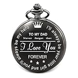 Dad Gifts for Birthday Christmas Fathers Day, Best Daddy Wedding Gift Ideas, to My dad Pocket Watch (PW-Hero-DAD-Roman)