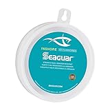 Seaguar Inshore Fluorocarbon Fishing Leader – Strong and Highly Abrasion Resistant, Excellent Impact and Knot Strength, Fast Sinking and Virtually Invisible Underwater, 100 Yard Spool