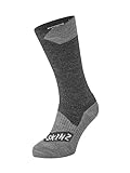 SEALSKINZ Unisex Waterproof All Weather Mid Length Sock, Black/Grey Marl, Medium