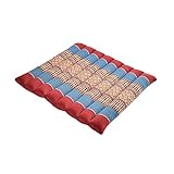 Zafuko Rollable Cushion - Burgundy/Blue - Organic Kapok Filling, use Rolled or Flat for Yoga and Meditation, Lightweight, Great car or seat Cushion
