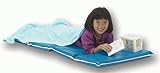 KinderMat, Jr. Daydreamer 2' Thick Rest Mat, 4-Section Rest Mat, 44' x 19' x 2', Blue/Teal with Grey Binding, Great for School, Daycare, Travel, and Home, Made in The USA