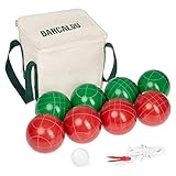 Barcaloo Bocce Ball Set with 8 Premium Resin Balls, Pallino, Carry Bag & Measuring Rope