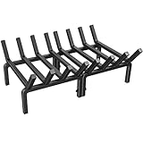 MOONPAI Fireplace Grate 30 inch Log Burning Rack Heavy Duty Solid Steel Fire Pit Grate 3/4 inch 8 Bars Fire Grate 8 Legs Anti-sag Design for Indoor-Outdoor Use,for Fireplace and Wood Stove