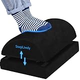 StepLively Foot Rest for Under Desk at Work, Comfortable Foot Stool with 2 Adjustable Heights, Footrest with Washable Cover, for Back & Hip Pain Relief, Suitable for Office, Home and Car (Black)