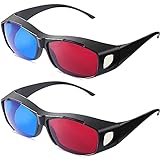 2 Pieces 3D Movie Game Glasses 3D Red Blue Glasses 3D Style Glasses for 3D Movies Games, 3D Viewing Glasses, Light Simple Design