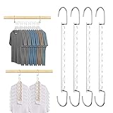 ZEDODIER 4 Pack Space Saving Hangers, Metal Magic Hangers Hooks for Closet, Multiple Hangers in One, Space Saver Closet Organizers and Storage, Apartment College Dorm Room Essentials