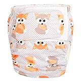 Adult Cloth Diaper Nappy Reusable Washable for Disability Hook and Loop (Baby Fox (Large 26in to 50in))
