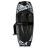 SereneLife Thunder Wave Kneeboard, with Strap and Hook for Kids & Adults | Universal Water Sport Kneeboard for Boating, Waterboarding, Kneeling Boogie Boarding, Knee Surfing (Black/Blue)