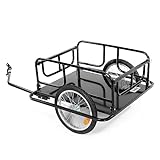 Sefzone Bike Cargo Trailer Foldable, 145lbs Max Load, 2x16'' Inflatable Wheels, Aluminum Bike Trailer Cargo w/Universal Hitch, for Luggage, Tools, Groceries