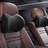 Super Comfy Car Headrest Pillow, Car Pillow for Neck Pain Relief with Adjustable Strap, 100% Memory Foam & Breathable Removable Cover, Ergonomic Design - Softness Travel Car Neck Pillow(Black, 1P)