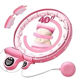 Humixx Infinity Hoop for Adult Weight Loss, 2 in 1 Smart Fitness Workout Hula Hoop Weighted with 14 Detachable Knots, Exercise Fit Hoop Suitable for Women and Kids, Pink