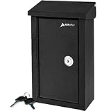 AdirOffice Outdoor Large Key Drop Box - Commercial Grade Heavy-Duty Storage Box - Safe & Secure Parcel & Packages - for Home & Business Use (Black)
