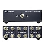 SOLUPEAK P2 2(1)-in-1(2)-Out Amp Amplifier Speaker Switcher Selector Switch Splitter 2-Way Loudspeaker Control Combiner Box