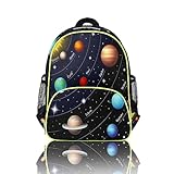 Space Backpack for Kids, Universe Galaxy Solar System Toddler Backpack for Boy Girl 14.2 In, Lightweight Waterproof Casual Daypack Preschool Elementary Kindergarten School Bookbag with Chest Strap