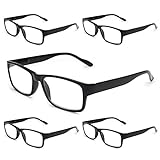 Gaoye 5-Pack Reading Glasses Blue Light Blocking,Spring Hinge Readers for Women Men Anti Glare Filter Lightweight Eyeglasses (5-pack Light Black, 3.0)