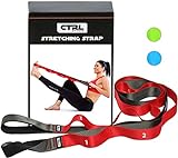 Stretching Strap with Loops - Non Elastic Stretch Band for Physical Therapy, Yoga Strap for Stretching Equipment, Stretch Bands for Exercise and Flexibility - Fascia, Hamstring and Leg Stretcher Belt