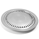 Grill Pan, BBQ Plate, Korean Style Stovetop Nonstick Indoor Outdoor Smokeless BBQ Cast Aluminum Grill Pan for Cooking Delicious Roasting Food(size:11.8x 11.8 x 1.1inches)