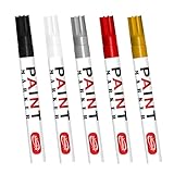 Paint Pens Permanent Markers - 5 Colors Oil Based Quick Dry Waterproof Markers for Tire, Rubber,Wood, Rocks, Metal, Canvas, Plastic, Dark Surface,Craft Art Supplies,Medium Point