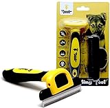 Thunderpaws Best Professional De-Shedding Tool and Pet Grooming Brush, D-Shedz for Breeds of Dogs, Cats with Short or Long Hair, Small, Medium and Large (Yellow)