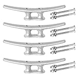 Dock Cleats 8 inch With Fastener,Hot Dipped Galvanized Cast Iron Boat Cleat Dock Boat Cleats, Rope Cleat Boat Dock Cleats Ideal for Boat Docks, Decks, Piers for Tying up Boats,Marine Decor (4 Pack)