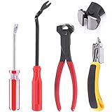 Mardatt 4Pcs Upholstery and Construction Staple Remover Tack Puller Nail Remover Tools Set W End Cutting Pliers, Staple Puller, Tack Lifter, Fastener Remover, for Furniture Floor Wall Car Photo Frame