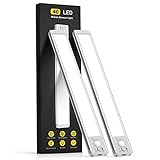 Under Cabinet Lights,40 LED Rechargeable Battery Operated Motion Sensor Light Indoor, 2 Pack Magnetic Dimmable Closet Lights, Wireless Under Counter Lights for Kitchen, Stairs
