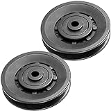 Profelinx Pulley Wheel Bearing Grooved Edge Wearproof Nylon Cable Machine Part Home Gym Smith Machine Attachment Abration Door Garage Weight Lifting Pulley Equipment (2 Pieces), Diameter 90mm