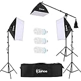 Kshioe Photography Softbox Lighting Kit Continuous Lighting System Photo Equipment Soft Studio Light with Light Stands and Convenient Carry Bag (135w 3 Sets)