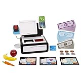 Little Tikes First Self-Checkout Stand Realistic Cash Register Pretend Play Toy for Kids , White