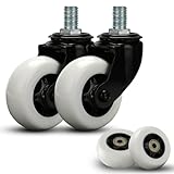 FVRITO 2 Pack Complete Caster Wheels Assembly for Razor Crazy Cart, with Extra 2 Front Rear Premium 76mm x 30mm Replacement Wheels for Crazy Cart CC DLX XL 360 Drifting Go Cart Kart Parts Accessories