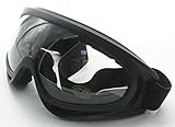 Yarizm Wind Dust Protection Motorcycle Glasses Airsoft Paintball X400 Goggle Transparent Lens (Black Frame)