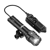 Feyachi 1200 Lumen Tactical Flashlight Matte Black LED Weapon Light with Pressure Switch, 3 Modes - High/Low/Strobe, Fixed Picatinny Flashlight Mount (Black)