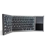 obVus Solutions - minder Foldable Keyboard Bluetooth with Trackpad – Wireless Portable Full-Size Keyboard with Touchpad for Laptop, Tablets, and Phones
