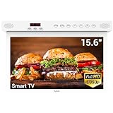 SYLVOX Kitchen TV,15.6 inch Under Cabinet TV, Televison for Kitchen, Smart TV Built-in Google Play, Support WiFi Bluetooth, 1080P Small TV for RV Camper, Bedroom, Boat