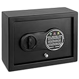 Serenelife Desk Drawer Steel Security Safe with Electronic Keypad | Anti-Theft Safe Box | Safekeep Cash, Jewelry, ID's, Documents, Keys, & Firearms | Includes 2 Keys | 8.62 x 11.8 x 4.37 IN | Black